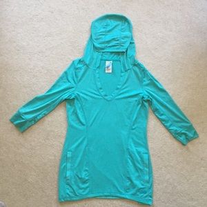 Hooded North Face running cover up